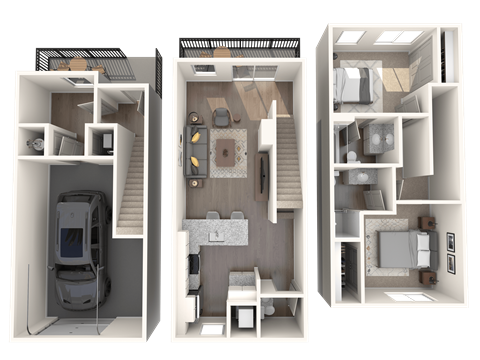 Strata99 Apartments Two Bedroom One Bathroom Floor Plan
